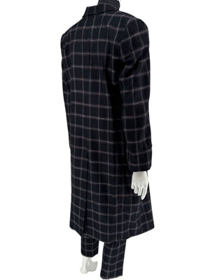 Pamella Roland Black & Gray Windowpane Plaid Pantsuit – Large