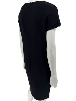 Pamella Roland Black Sequin Embellished Short Sleeve Cocktail Dress – Large