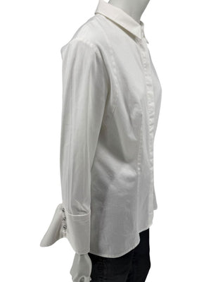 Pamella Roland White Button-Front Shirt – Large