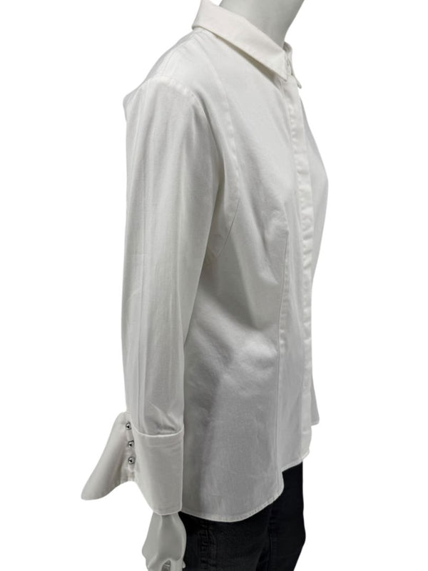 Pamella Roland White Button-Front Shirt – Large