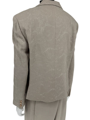 Oscar by Oscar de la Renta Taupe Embroidered Pantsuit – Size 14