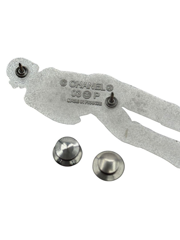 Chanel Black & Silver Silhouette Brooch – Spring 2003