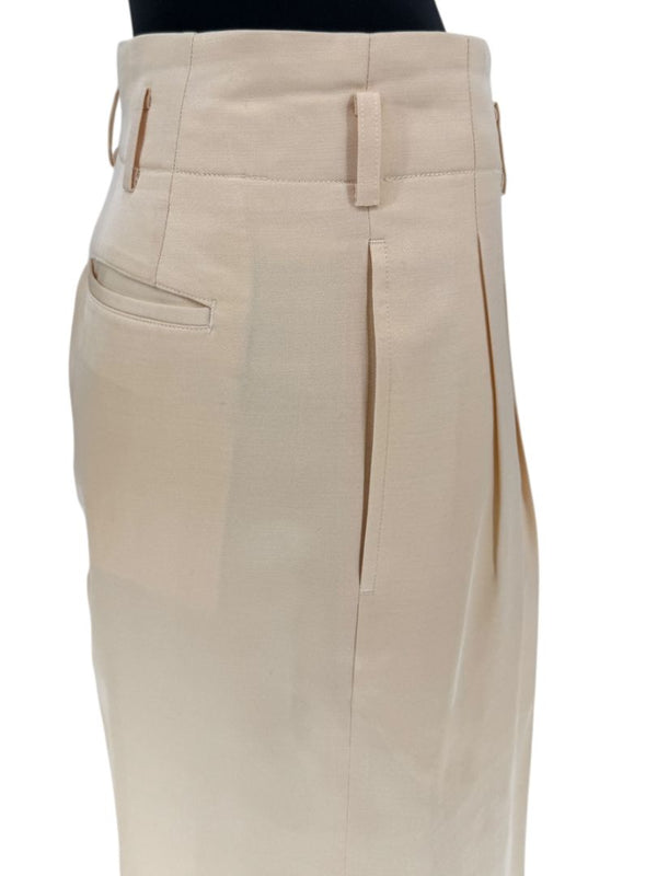 Comme des Garçons Beige Silk-Wool Wide-Leg Trousers – Size L