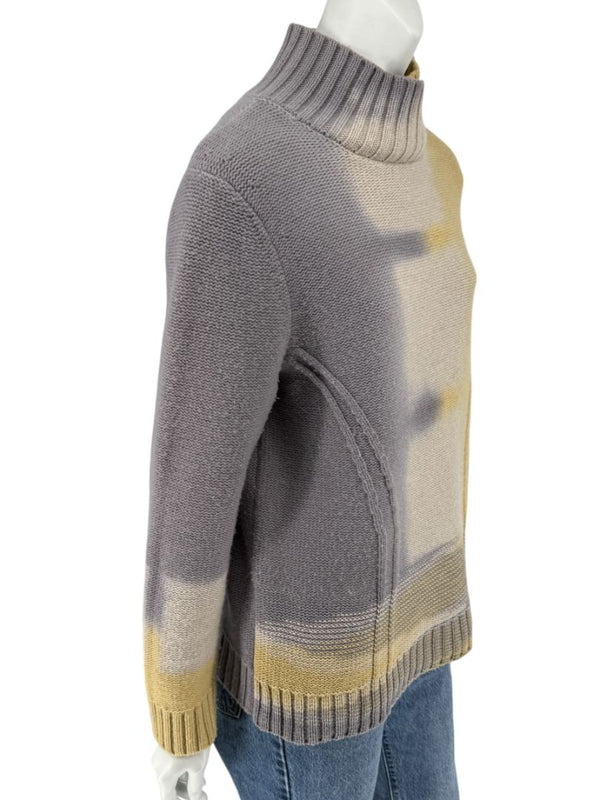 Lafayette 148 New York Wool-Cashmere Ombre Mock Neck Sweater – Size L