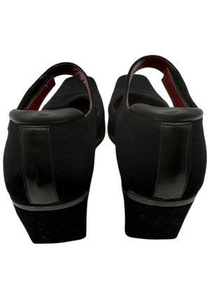 Donald J Pliner Black Stretch Fabric Mary Jane Wedge Shoes – Size 9.5