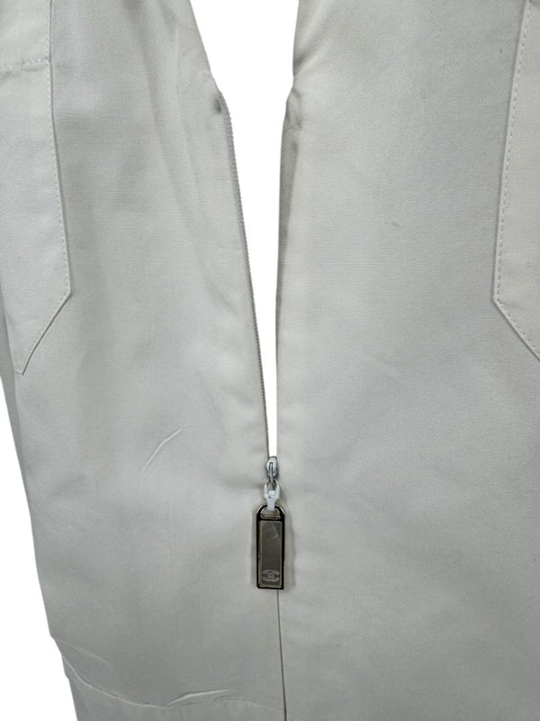 Chanel Ivory Zip-Front Cotton Blouse – Size 42