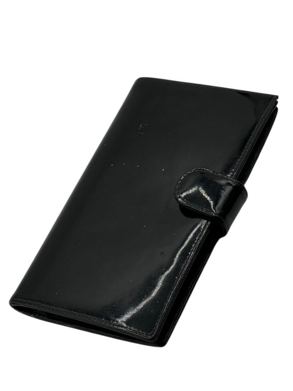 CHANEL Vintage Patent Leather CC Long Wallet – Black