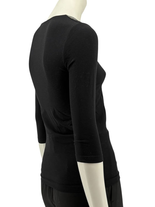 Wolford Black Embellished Neckline Pullover – Size XS