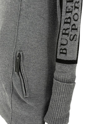Burberry Sport Grey Wool Zip-Detail Turtleneck Sweater – Size: XS