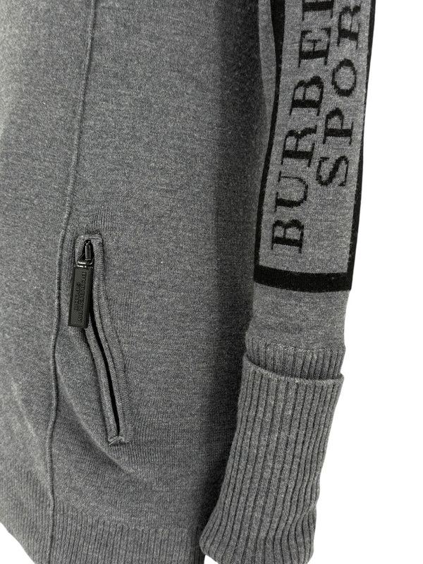 Burberry Sport Grey Wool Zip-Detail Turtleneck Sweater – Size: XS