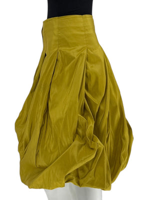 Pauw Amsterdam Chartreuse Silk Sculptural Skirt – Size 3
