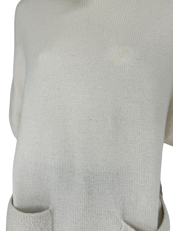 Loro Piana Ivory Cashmere & Silk Cowl-Neck Sweater – Size 44