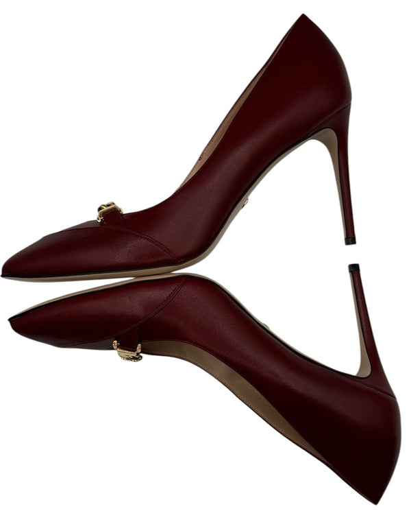 Gucci Sylvie Chain Leather Pumps - Size 42- NWT