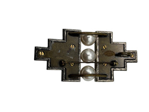 Lanvin Pearl and Crystal Brooch NIB