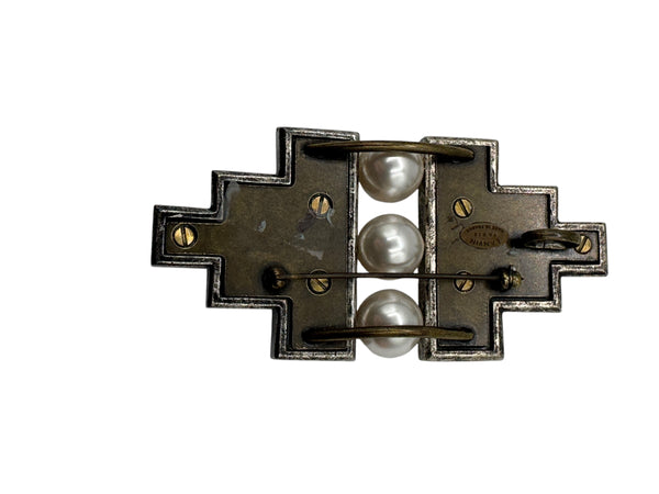 Lanvin Pearl and Crystal Brooch NIB