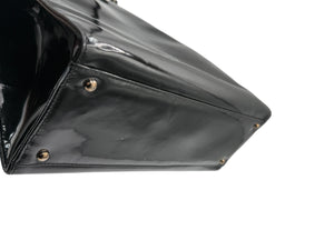 Chanel CC Turnlock Patent Tote with Silver Chain/Hardware