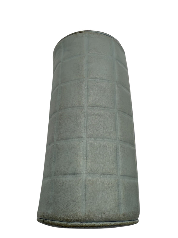 Chanel Chocolate Bar CC Logo lambskin Cosmetic Pouch Bag light blue/grey