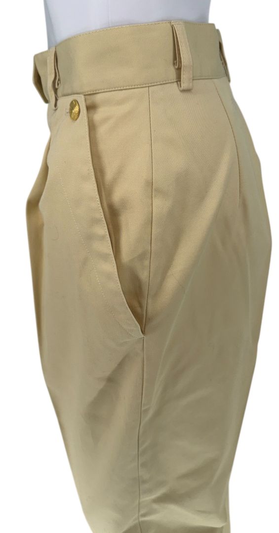 Escada Pale Yellow High-Waisted Pleated Pants – Size 36