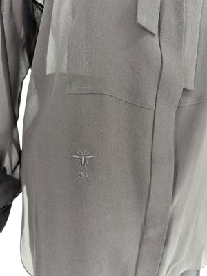 Christian Dior Silk Ascot Bow Blouse - Size 42