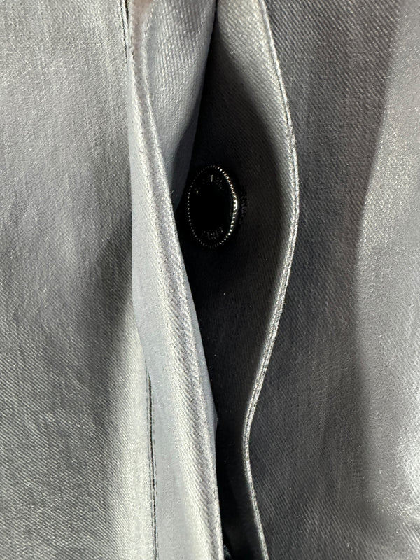 Chanel Spring 2015 Black Coated Cotton Trench Coat Size 10/42