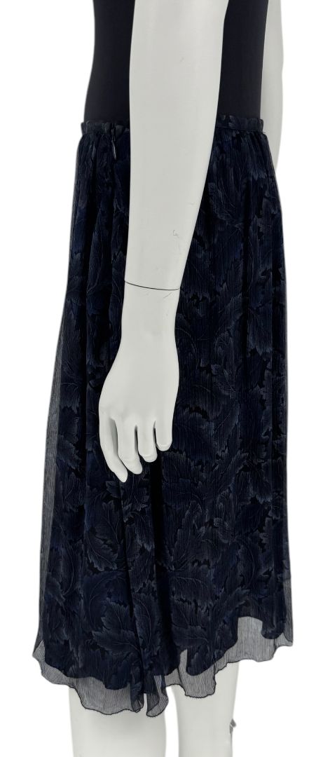 Burberry Navy Blue Silk Floral Skirt – NWT – Size IT 42 (US 6)