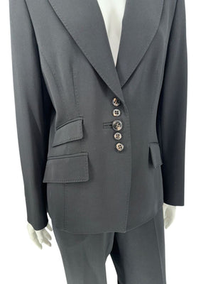 Les Copains Classic Black Wool Pant Suit – Size IT 48 (US 12)