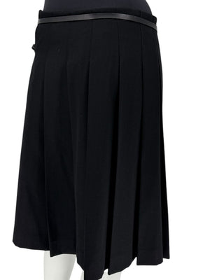 Burberry London Black Wool Kilt Skirt – Size US 12