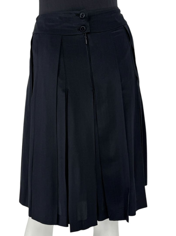 Chanel Pleated Soft Black Silk Skirt – Spring 2001, Size 42