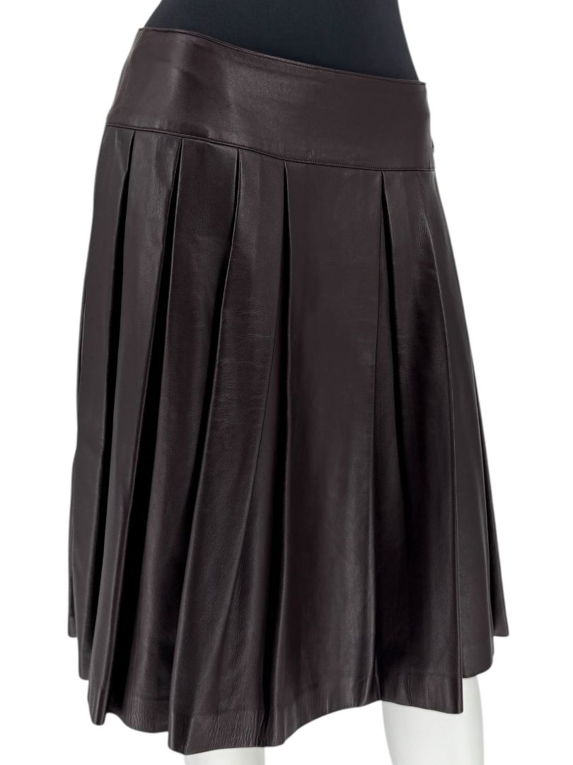 Chanel Fall 2001 Pleated Lambskin Skirt – Size 42