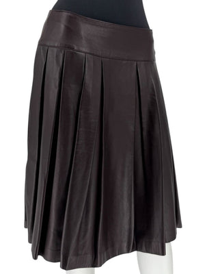 Chanel Fall 2001 Pleated Lambskin Skirt – Size 42