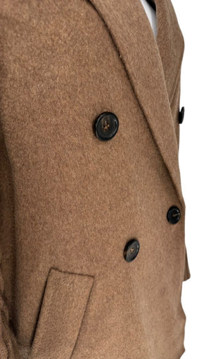 MaxMara Knit-Sleeve Wool-Cashmere Blazer Coat - Size M