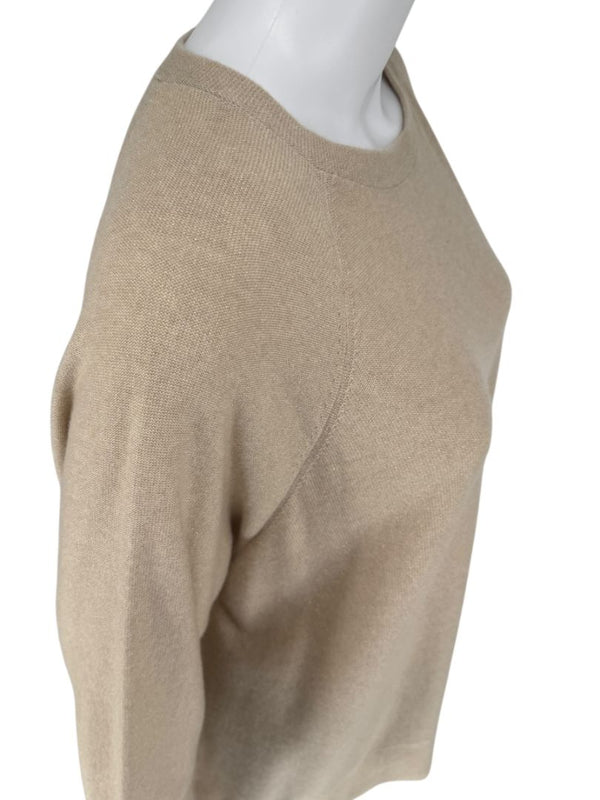 Brunello Cucinelli Beige Cashmere Blend Dolman Sleeve Sweater – Size L