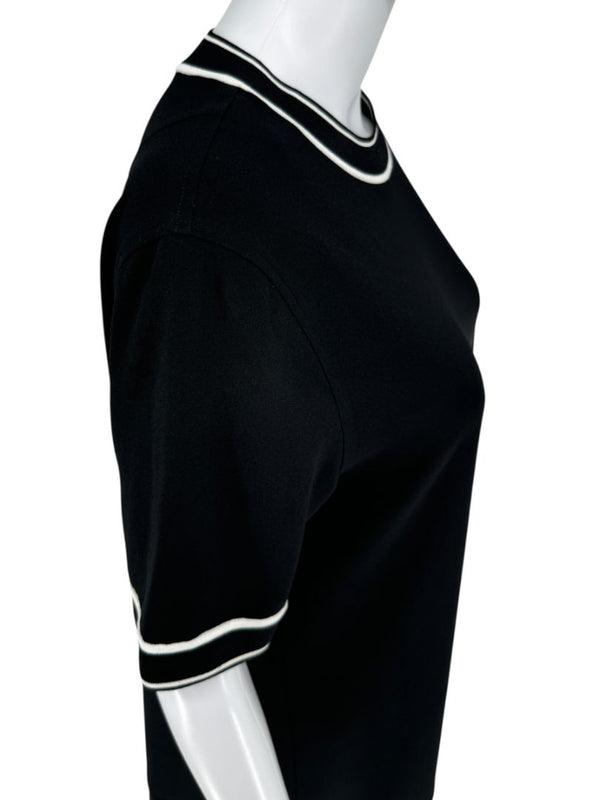 Rag & Bone Black Tipped Knit T-Shirt Dress - M
