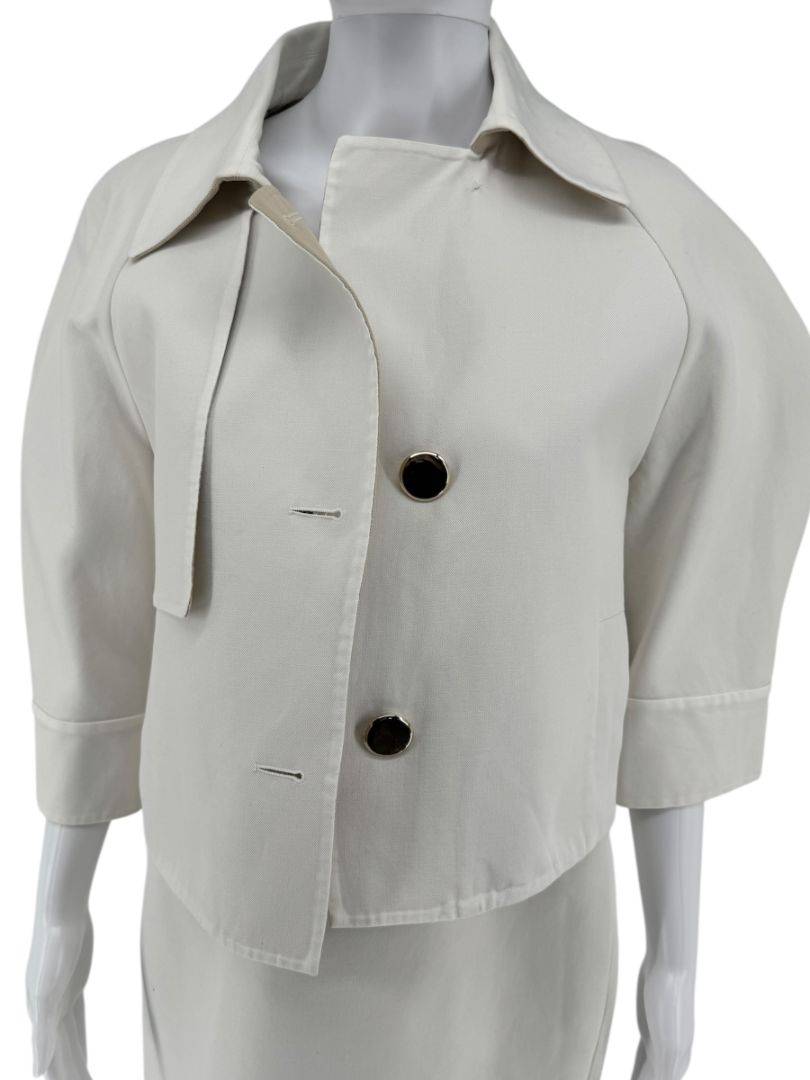 Akris 100 Years Ivory Cropped Jacket - US 8