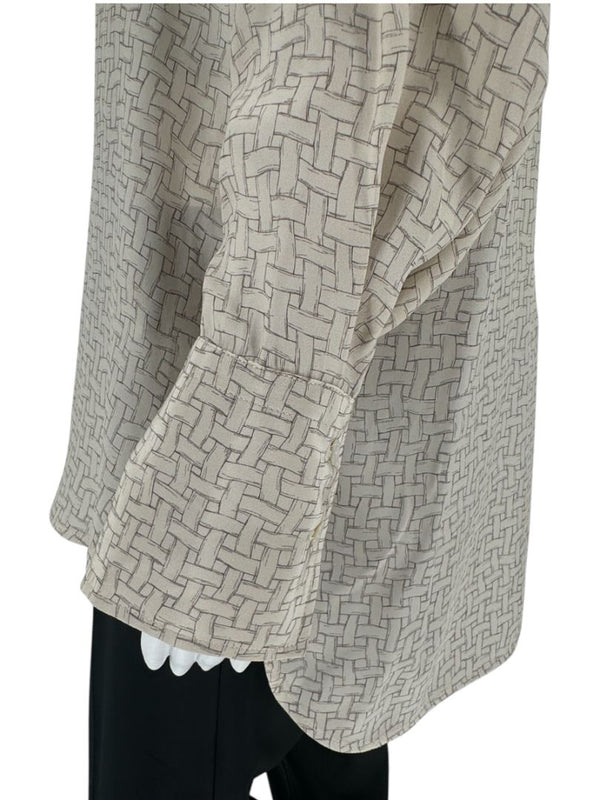 Kiton Woven Print Silk Blouse - L