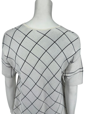 Derek Lam Asymmetrical Windowpane Knit Top - Size Medium
