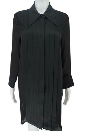 Khaite Pleated Silk Tunic Shirt
