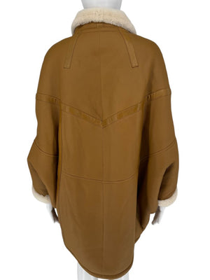 Saint Laurent Oversized Shearling Toggle Coat - Size 8