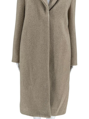 Brunello Cucinelli Ivory Wool-Cashmere Coat with Monili Detail - Size 8