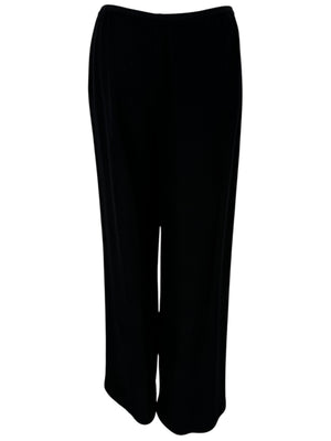 Alaïa Black Piqué Knit Wide-Leg Pants - Size 42