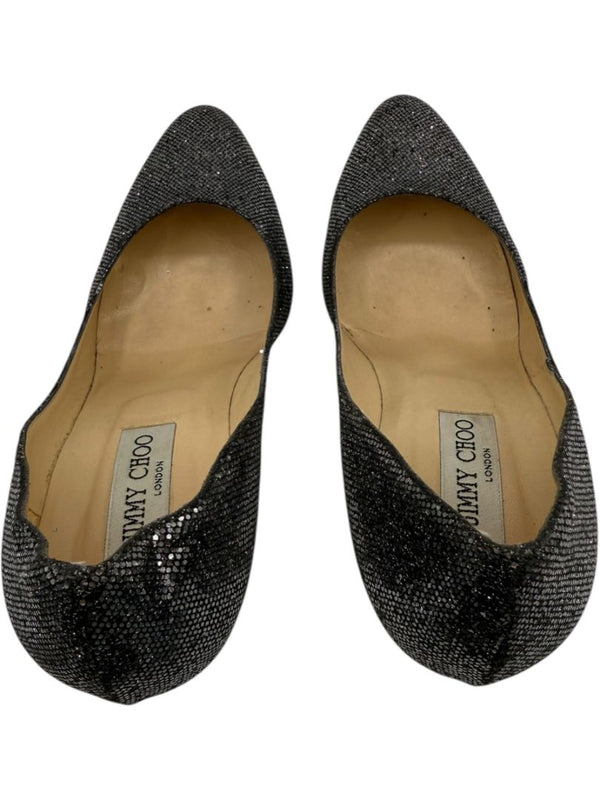 Jimmy Choo Black & Silver Glitter Dégradé Pumps – Size 39