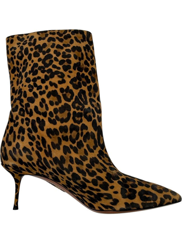 Aquazzura Leopard Print Calf Hair Booties – Size 39