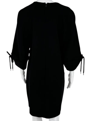 Lela Rose Black Wool-Blend Tie Sleeve Dress – Size 6