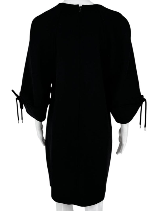 Lela Rose Black Wool-Blend Tie Sleeve Dress – Size 6