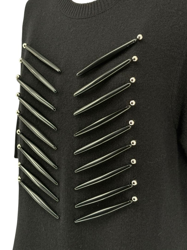 Louis Vuitton Black Cashmere Sweater Dress with Hardware Detail – Size L