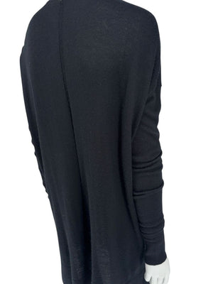 The Row Black Cashmere & Silk V-Neck Tunic Sweater - Size S