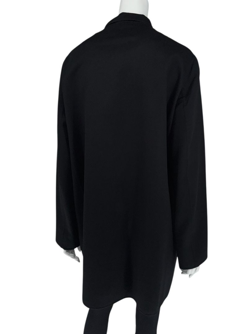 Jil Sander Black Cashmere Collarless Coat – Size 38 IT