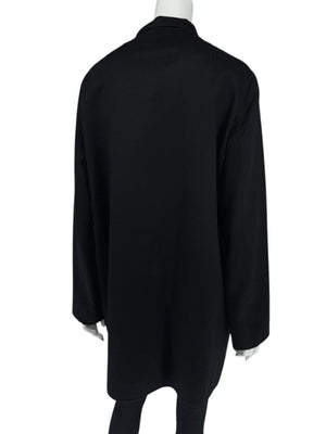 Jil Sander Black Cashmere Collarless Coat – Size 38 IT