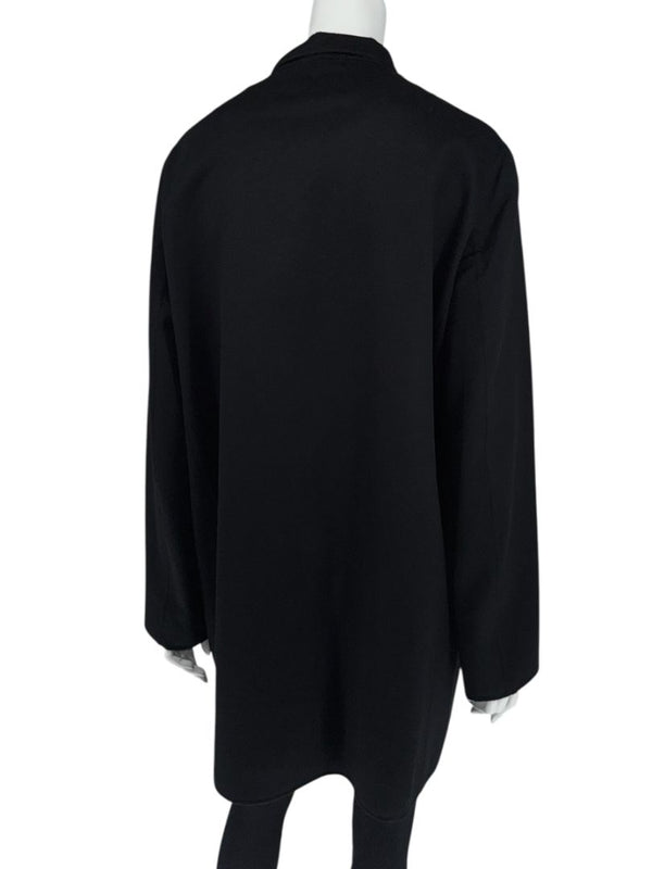 Jil Sander Black Cashmere Collarless Coat – Size 38 IT