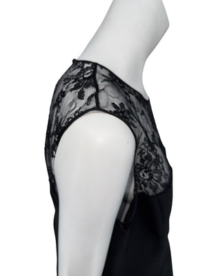 Christian Dior Black Lace-Trim Sleeveless Top – Size FR 44 (US 12)